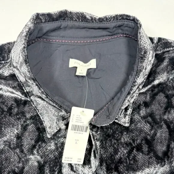 Pilcro Anthropologie Snakeskin Print Button Down Shirt NWT Sz L Oversized - Picture 4 of 7